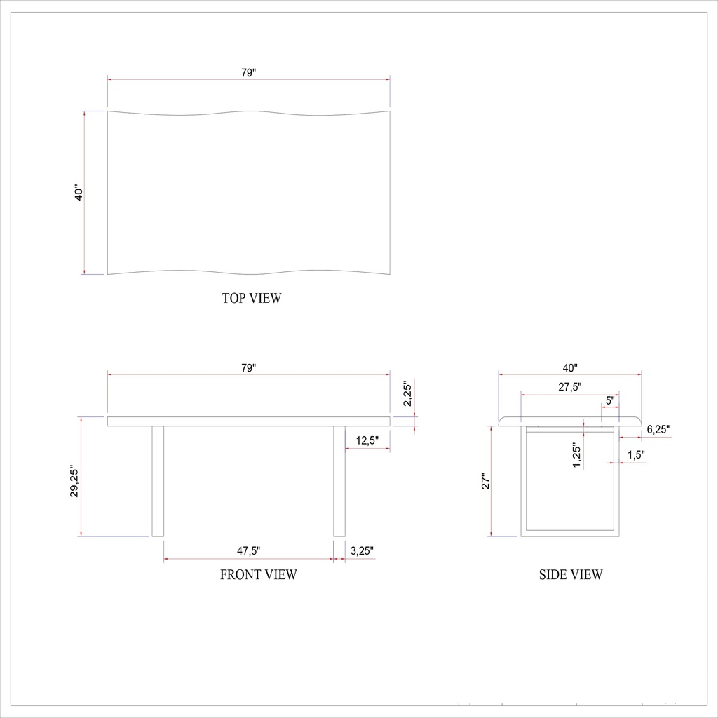 Brooks Dining Table - U Base