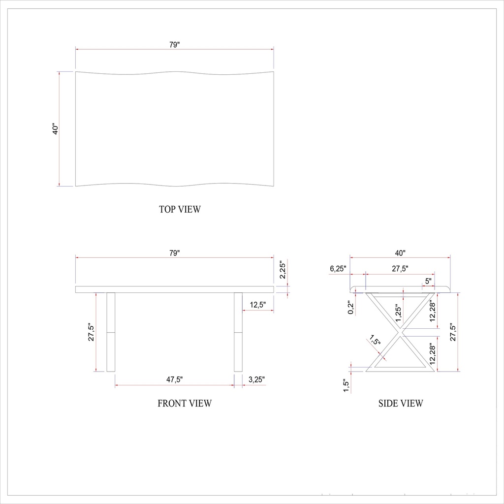 Brooks Dining Table - X Base