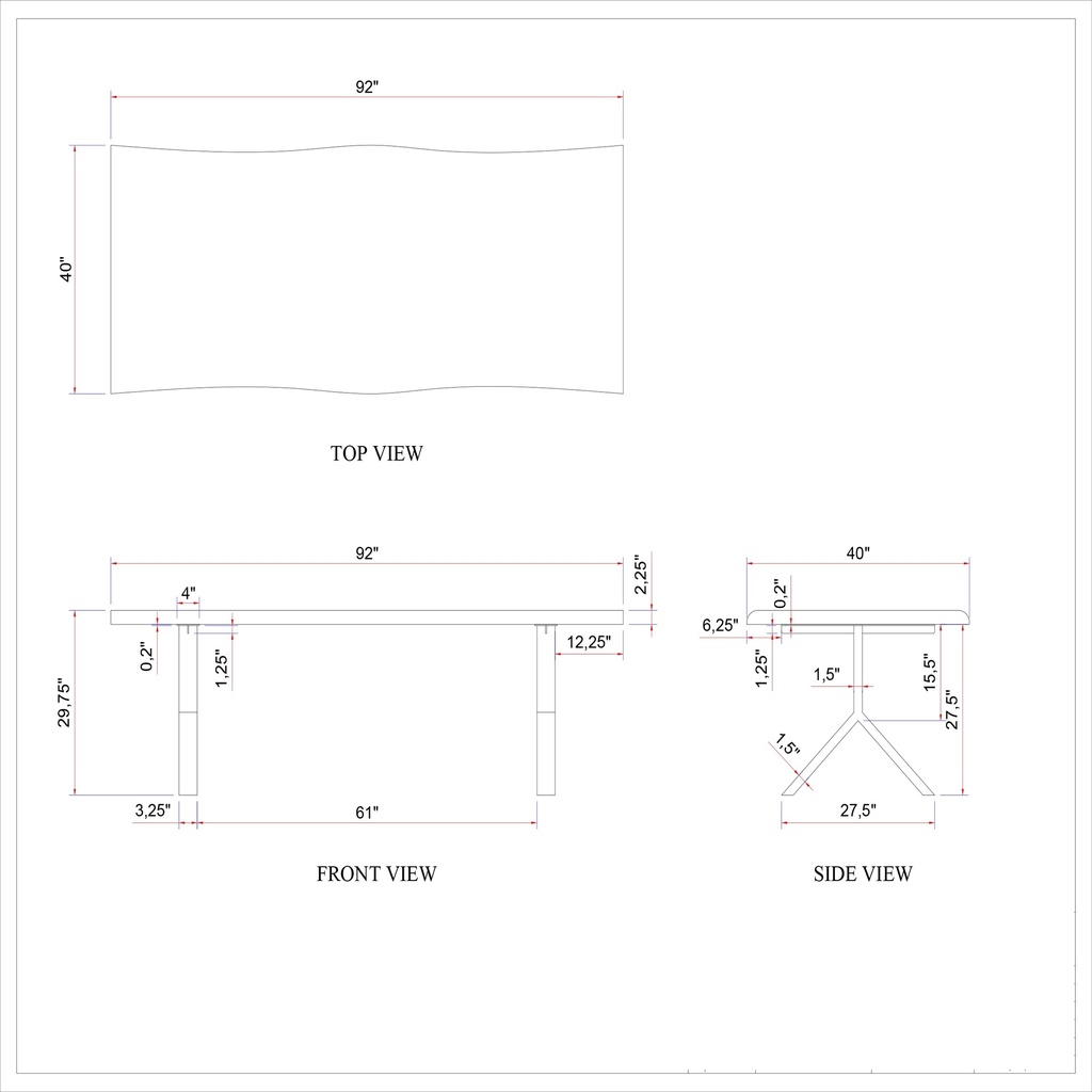 Brooks Dining Table - Y Base