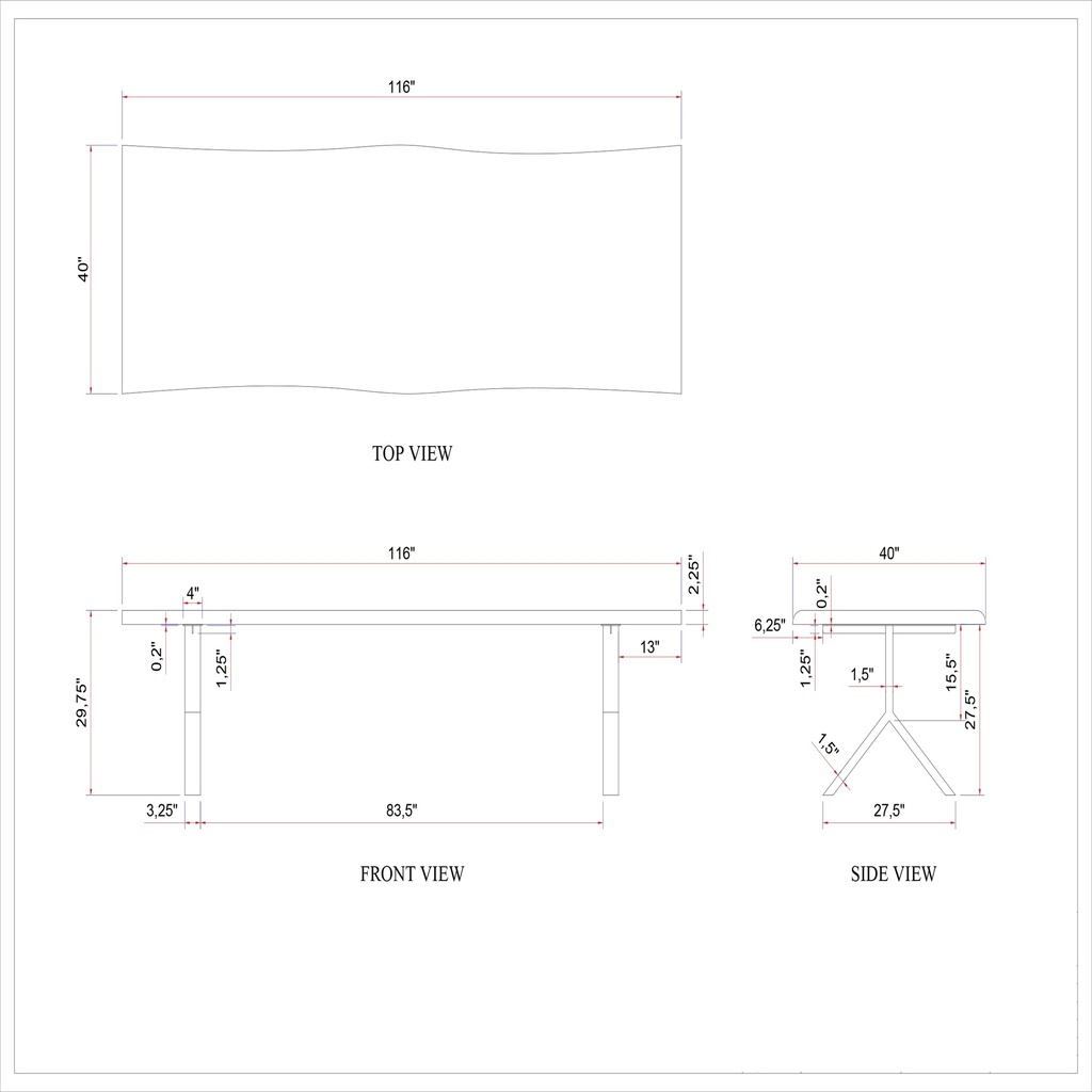 Brooks Dining Table - Y Base