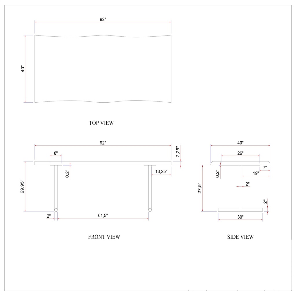 Brooks Dining Table - T Base