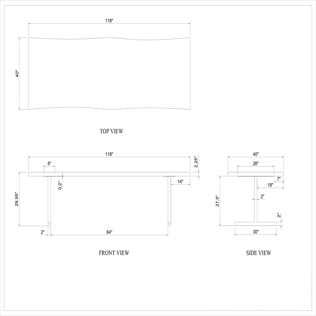 Brooks Dining Table - T Base