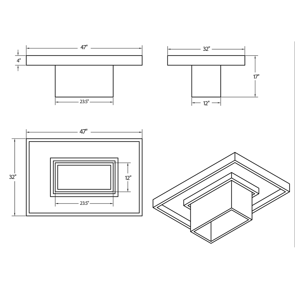 Una Rectangular Coffee Table