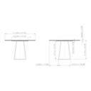Mona Lacquered Glass & Wood Round Dining Table