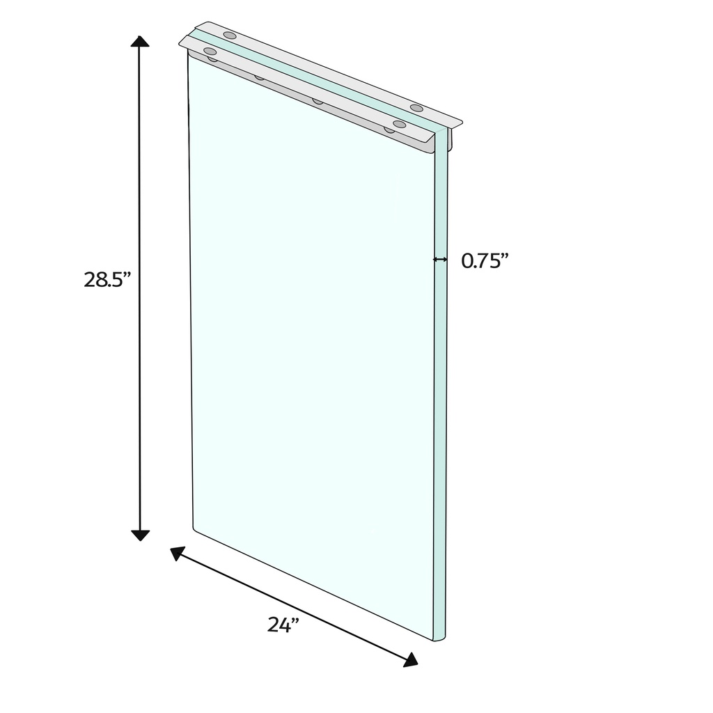 Clear Glass Slab Dining Table Base (Set of 2)