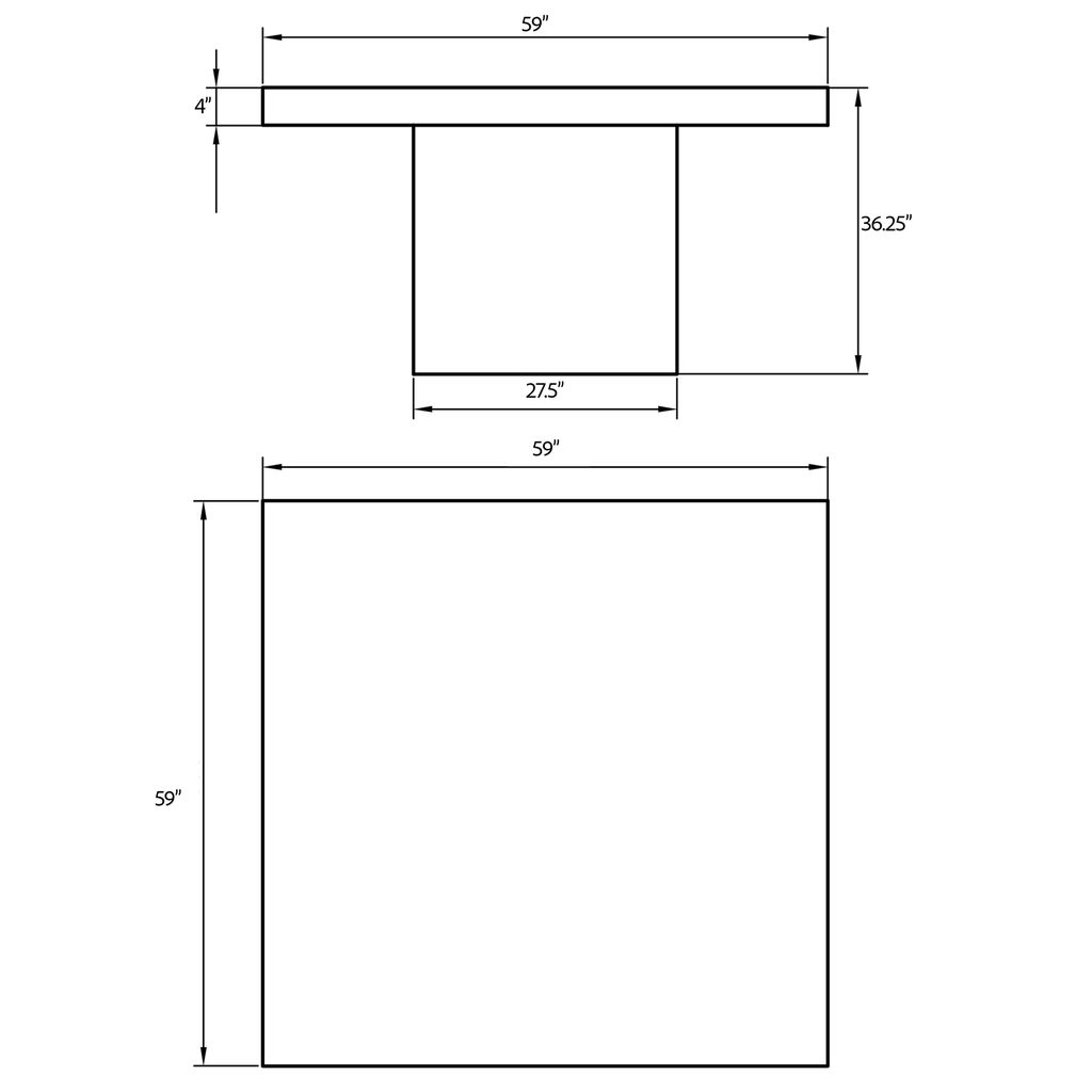 Una 59" Square Table - Counter Height