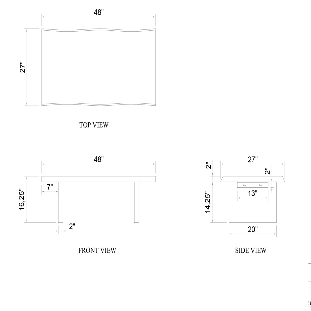 Brooks 48" Coffee Table