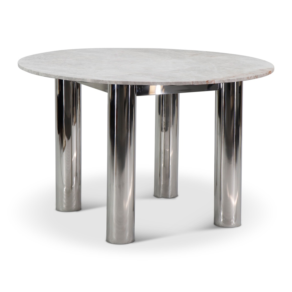 Elliott 47" Dining Table - River Grey/Polished SS