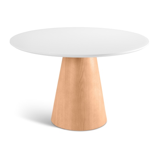Mona Lacquered Glass & Wood Round Dining Table